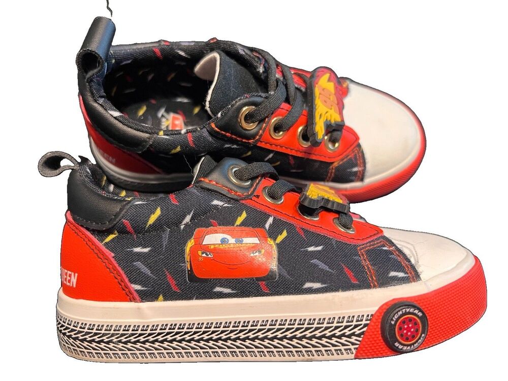 Disney Pixar Cars Lightning McQueen Toddler Sneakers Red Black Size 9